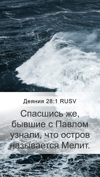 Деяния 28:1 RUSV Bible Verse Image