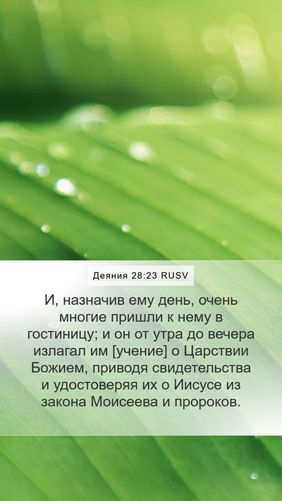 Деяния 28:23 RUSV Bible Verse Image
