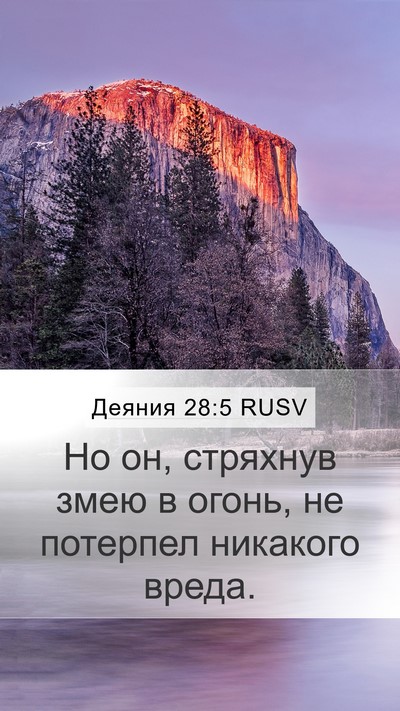 Деяния 28:5 RUSV Bible Verse Image