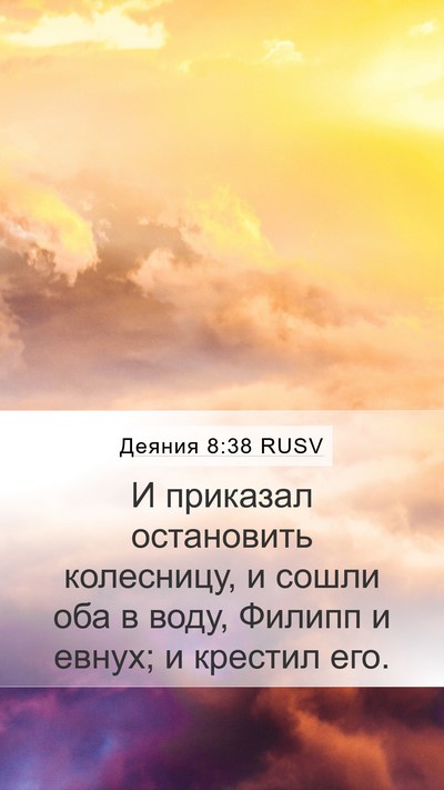 Деяния 8:38 RUSV Mobile Phone Wallpaper - И приказал остановить - Mobile Bible Verse Wallpaper