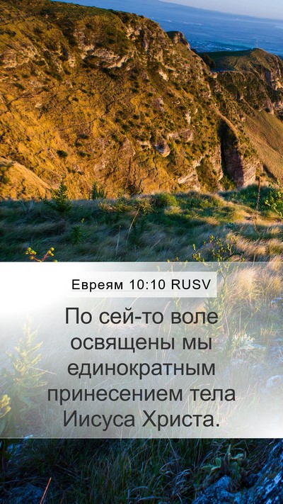 Евреям 10:10 RUSV Bible Verse Image