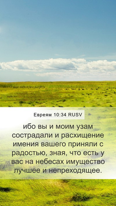 Евреям 10:34 RUSV Bible Verse Image