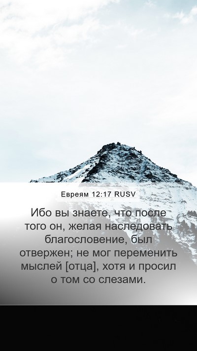 Евреям 12:17 RUSV Bible Verse Image