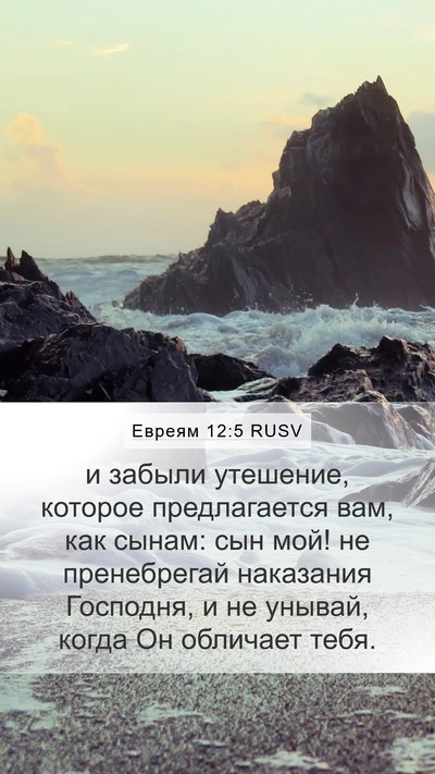 Евреям 12:5 RUSV Bible Verse Image