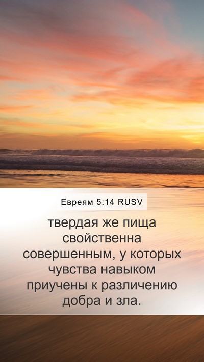 Евреям 5:14 RUSV Bible Verse Image