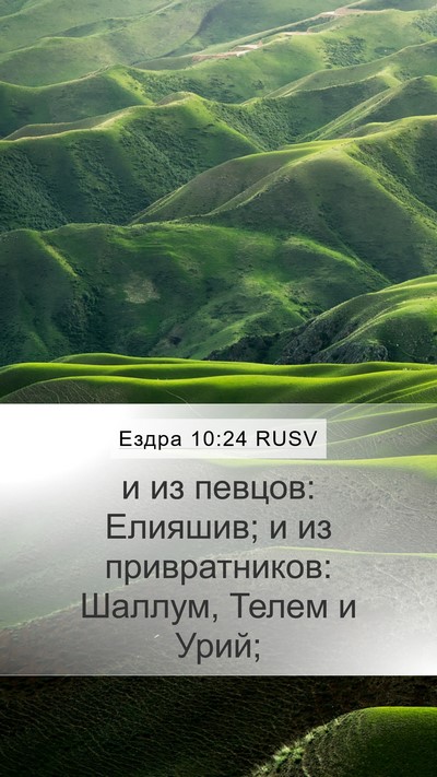 Ездра 10:24 RUSV Mobile Phone Wallpaper - и из певцов: Елияшив; и из - Mobile Bible Verse Wallpaper