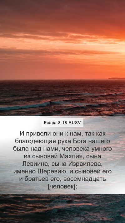 Ездра 8:18 RUSV Bible Verse Image