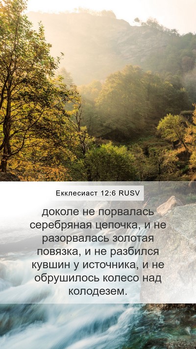 Екклесиаст 12:6 RUSV Mobile Phone Wallpaper - доколе не порвалась - Mobile Bible Verse Wallpaper