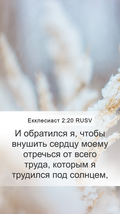 Екклесиаст 2:20 RUSV Bible Verse Image
