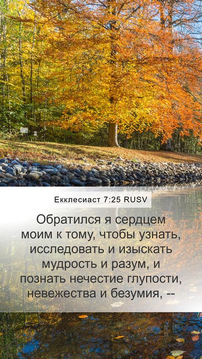 Екклесиаст 7:25 RUSV Mobile Phone Wallpaper - Обратился я сердцем моим к - Mobile Bible Verse Wallpaper