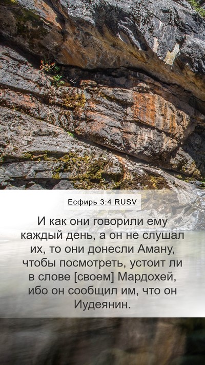 Есфирь 3:4 RUSV Mobile Phone Wallpaper - И как они говорили ему - Mobile Bible Verse Wallpaper