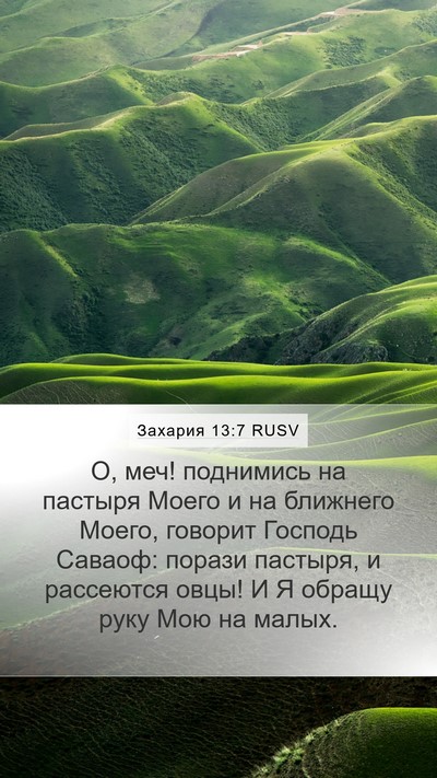Захария 13:7 RUSV Bible Verse Image