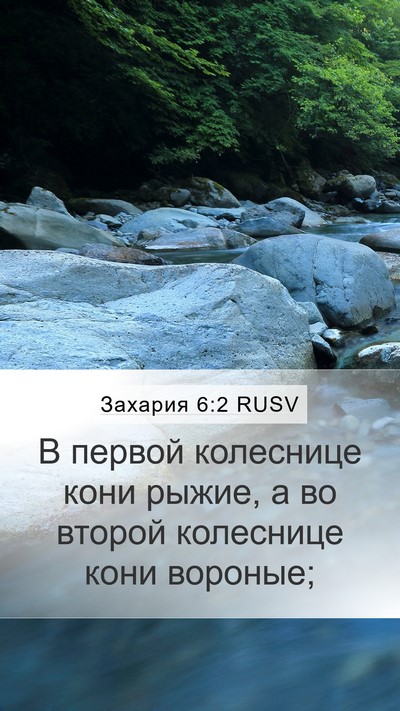 Захария 6:2 RUSV Bible Verse Image