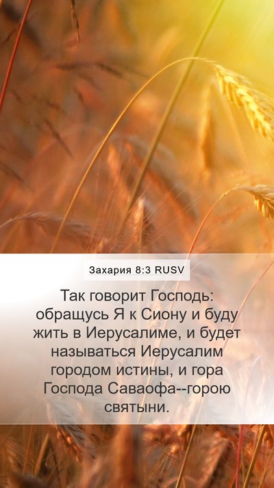 Захария 8:3 RUSV Bible Verse Image
