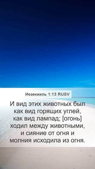 Иезекииль 1:13 RUSV Bible Verse Image