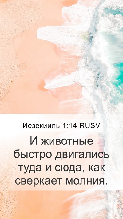 Иезекииль 1:14 RUSV Mobile Phone Wallpaper - И животные быстро - Mobile Bible Verse Wallpaper