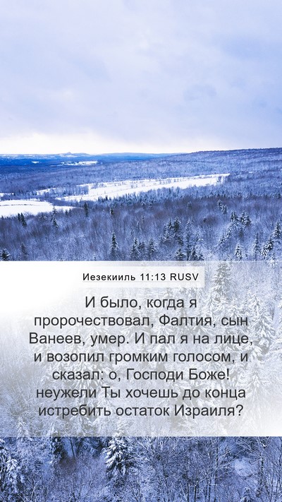 Иезекииль 11:13 RUSV Bible Verse Image