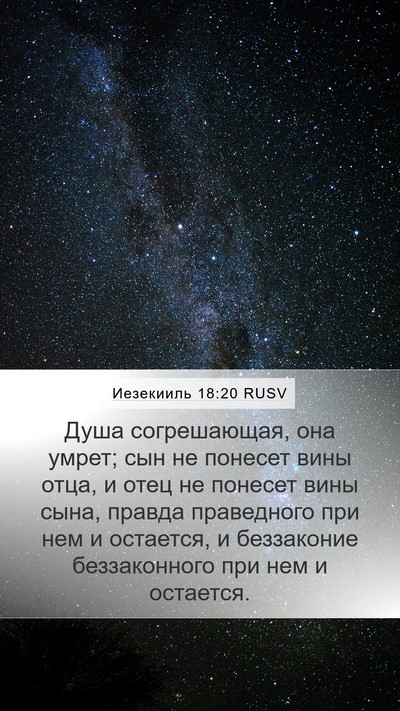 Иезекииль 18:20 RUSV Bible Verse Image