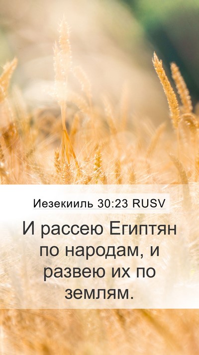Иезекииль 30:23 RUSV Bible Verse Image