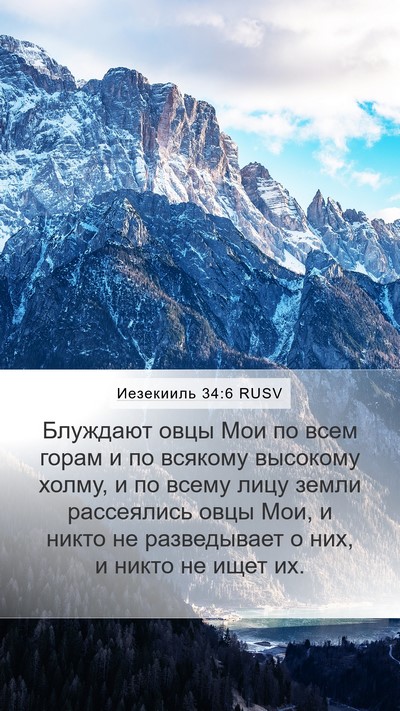 Иезекииль 34:6 RUSV Bible Verse Image