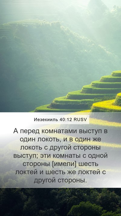 Иезекииль 40:12 RUSV Bible Verse Image