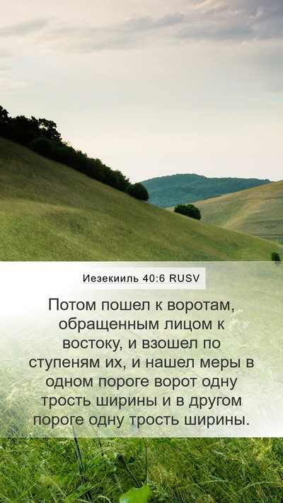 Иезекииль 40:6 RUSV Bible Verse Image