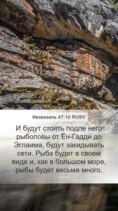 Иезекииль 47:10 RUSV Bible Verse Image