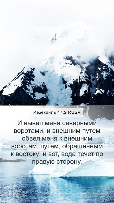 Иезекииль 47:2 RUSV Mobile Phone Wallpaper - И вывел меня северными - Mobile Bible Verse Wallpaper