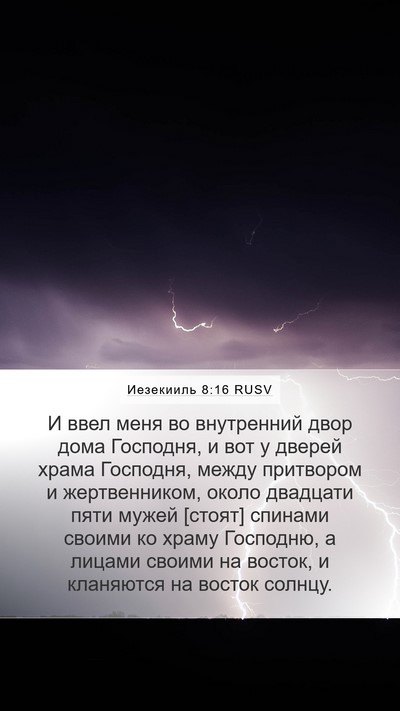 Иезекииль 8:16 RUSV Bible Verse Image