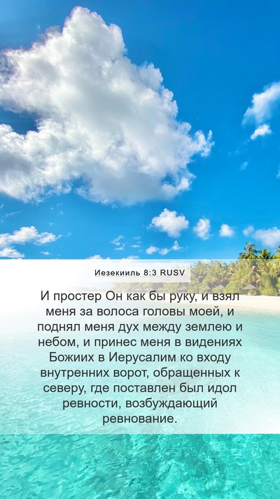 Иезекииль 8:3 RUSV Bible Verse Image