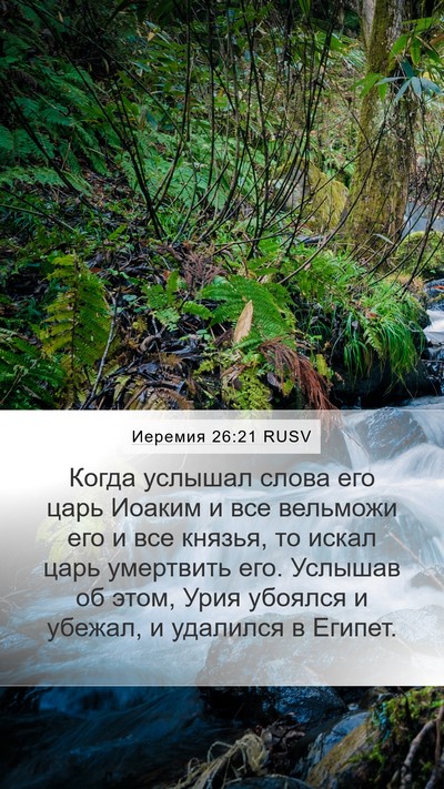 Иеремия 26:21 RUSV Mobile Phone Wallpaper - Когда услышал слова его - Mobile Bible Verse Wallpaper