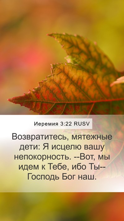 Иеремия 3:22 RUSV Bible Verse Image