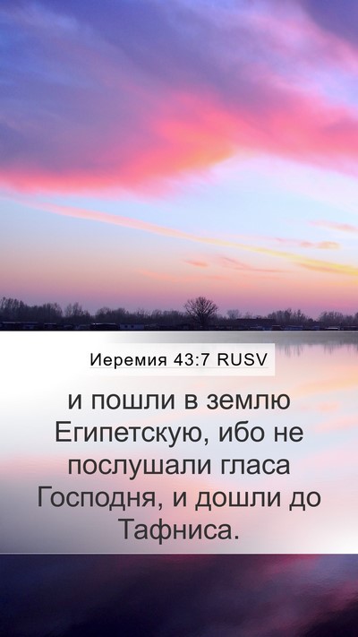 Иеремия 43:7 RUSV Bible Verse Image