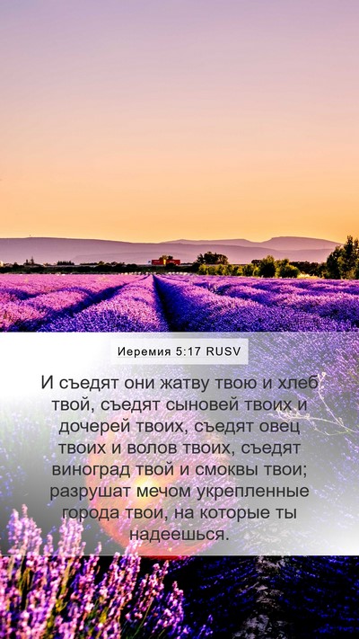 Иеремия 5:17 RUSV Bible Verse Image
