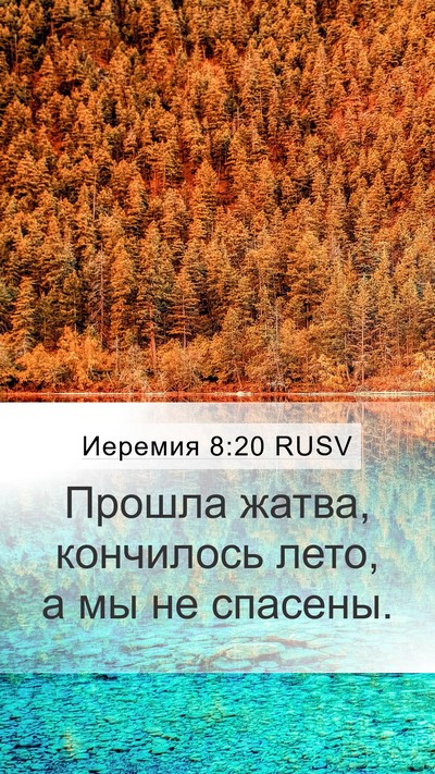 Иеремия 8:20 RUSV Mobile Phone Wallpaper - Прошла жатва, кончилось - Mobile Bible Verse Wallpaper