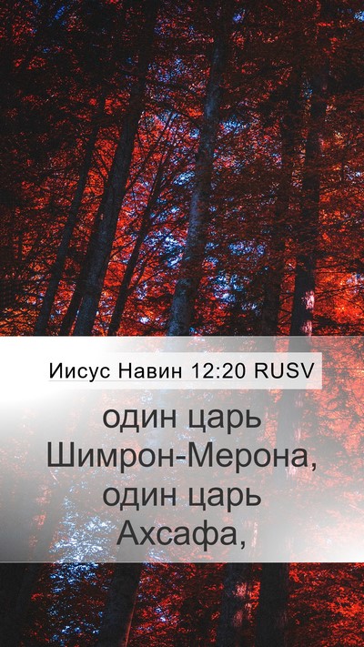 Иисус Навин 12:20 RUSV Mobile Phone Wallpaper - один царь Шимрон-Мерона, - Mobile Bible Verse Wallpaper