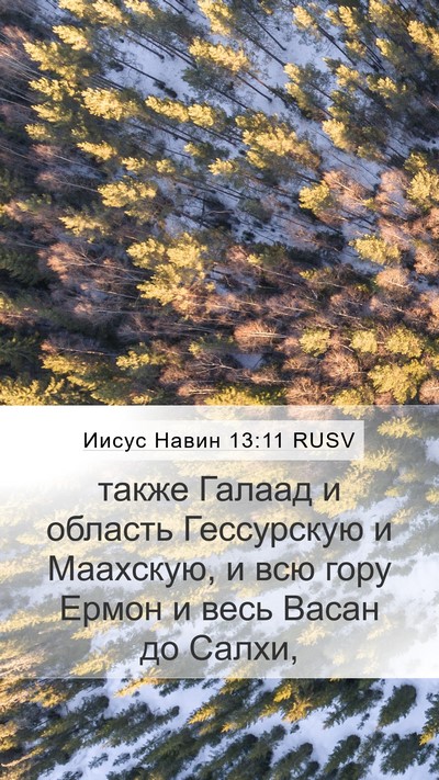 Иисус Навин 13:11 RUSV Mobile Phone Wallpaper - также Галаад и область - Mobile Bible Verse Wallpaper
