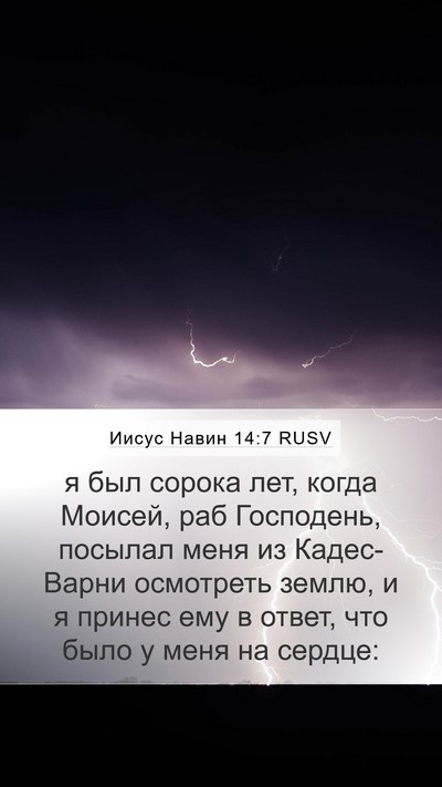 Иисус Навин 14:7 RUSV Mobile Phone Wallpaper - я был сорока лет, когда - Mobile Bible Verse Wallpaper