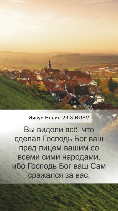 Иисус Навин 23:3 RUSV Mobile Phone Wallpaper - Вы видели всё, что сделал - Mobile Bible Verse Wallpaper