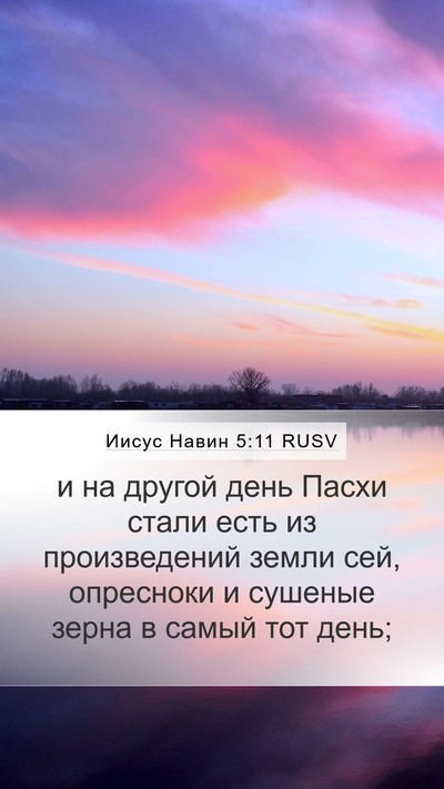 Иисус Навин 5:11 RUSV Mobile Phone Wallpaper - и на другой день Пасхи - Mobile Bible Verse Wallpaper