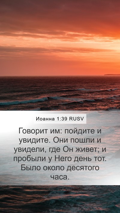 Иоанна 1:39 RUSV Bible Verse Image