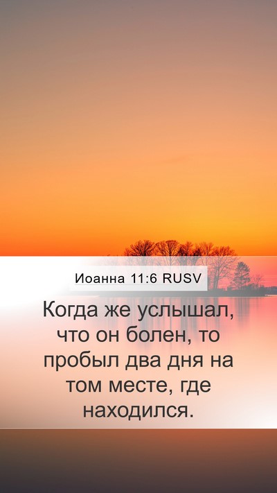 Иоанна 11:6 RUSV Mobile Phone Wallpaper - Когда же услышал, что он - Mobile Bible Verse Wallpaper