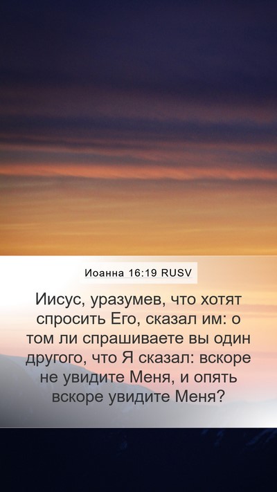Иоанна 16:19 RUSV Bible Verse Image