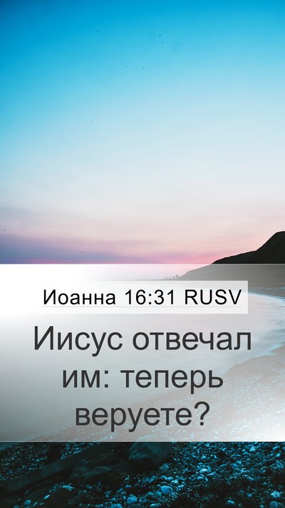 Иоанна 16:31 RUSV Mobile Phone Wallpaper - Иисус отвечал им: теперь - Mobile Bible Verse Wallpaper