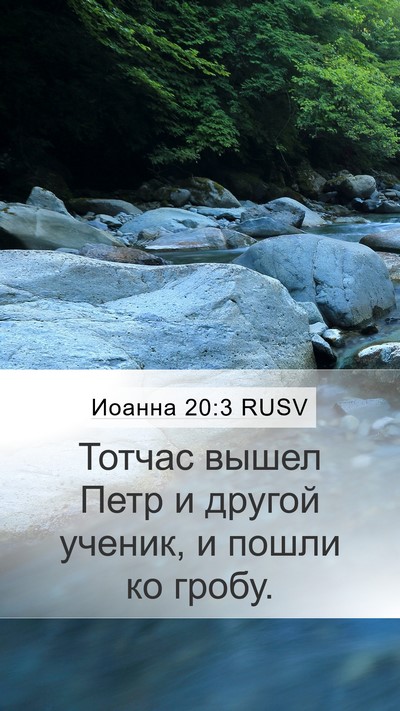 Иоанна 20:3 RUSV Bible Verse Image