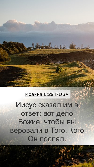 Иоанна 6:29 RUSV Bible Verse Image