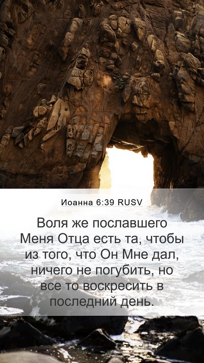Иоанна 6:39 RUSV Bible Verse Image