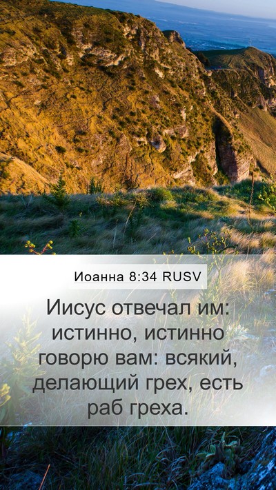 Иоанна 8:34 RUSV Bible Verse Image