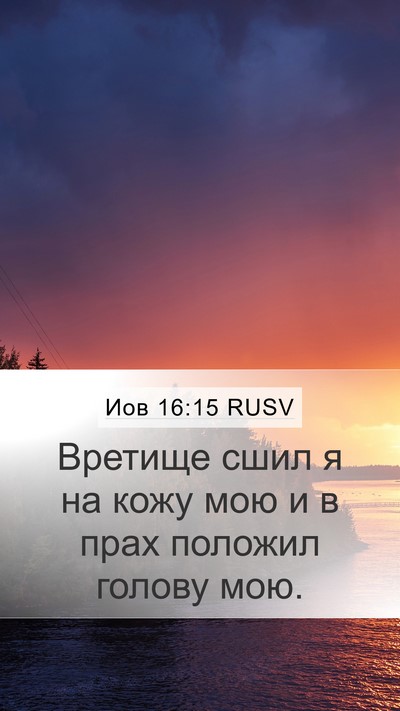 Иов 16:15 RUSV Bible Verse Image