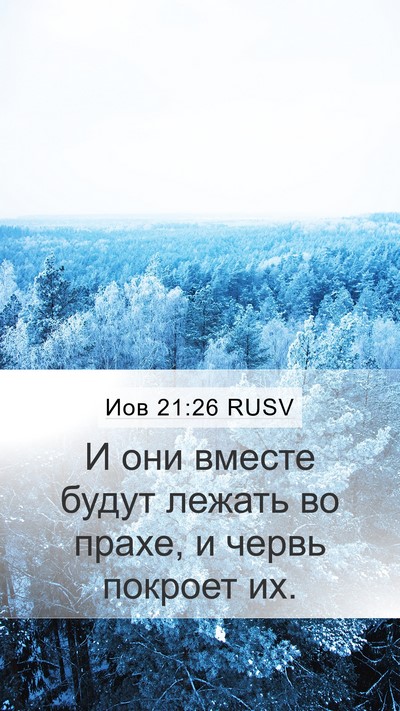 Иов 21:26 RUSV Mobile Phone Wallpaper - И они вместе будут лежать - Mobile Bible Verse Wallpaper